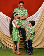 Emerald Green Cutwork Father Kid Twining