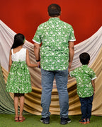 Emerald Green Cutwork Father Kid Twining