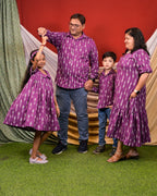 Purple Aster Ikat Frill Family Set