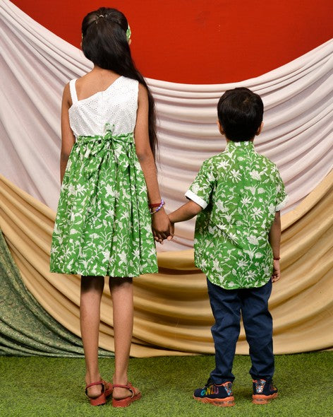 Emerald Green Cutwork Family Set