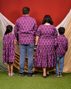Purple Aster Ikat Frill Family Set