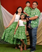 Emerald Green Cutwork Family Set