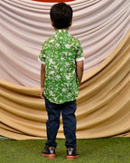 Emerald Green Cutwork Kids Shirt