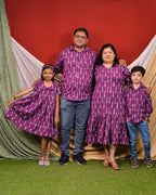Purple Aster Ikat Frill Family Set