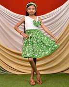 Emerald Green Cutwork Kids Dress