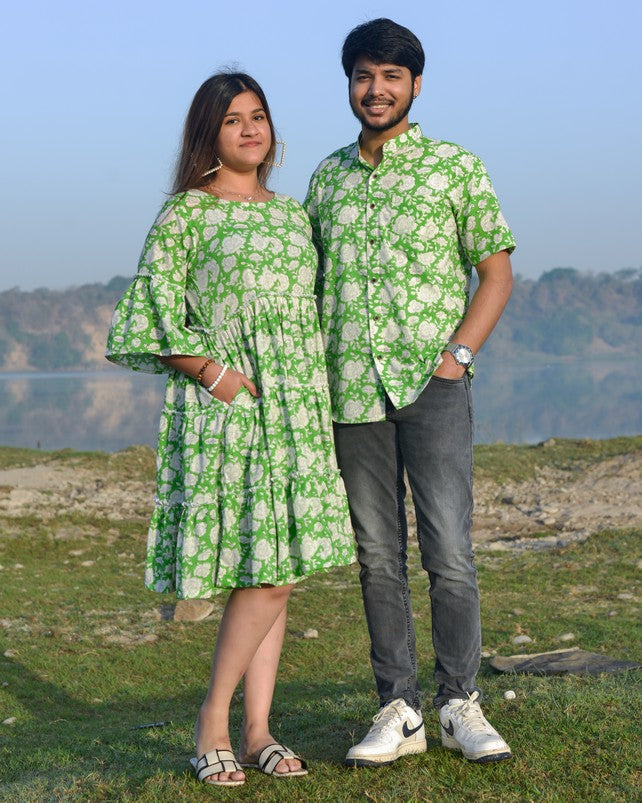 Pistachio Green Floral Couple