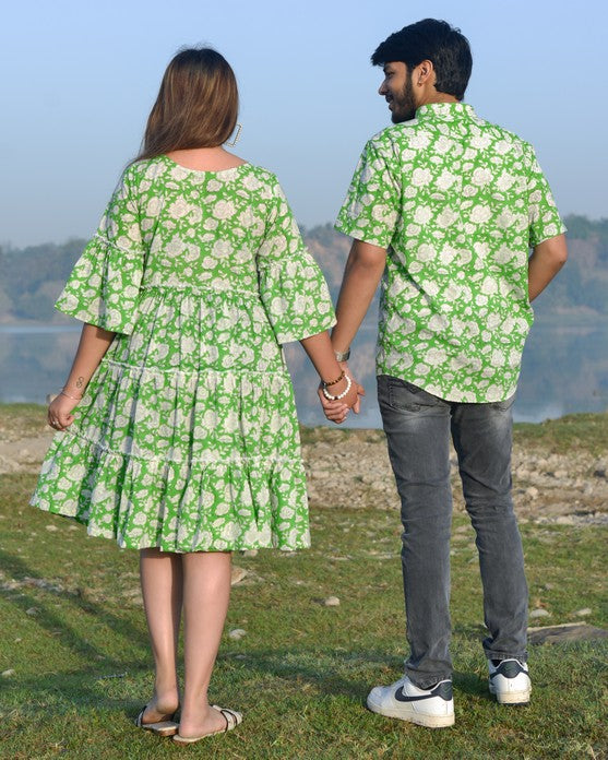 Pistachio Green Floral Couple Secondary image