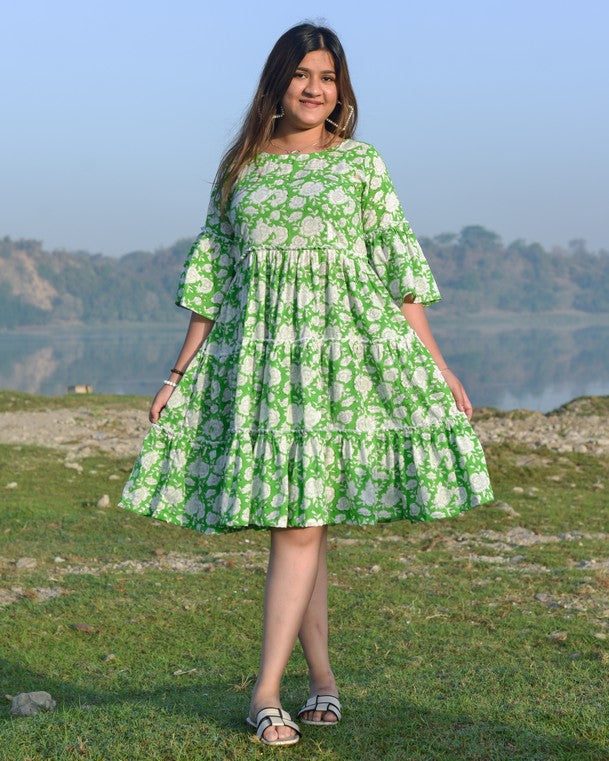 Pistachio Green Floral Dress