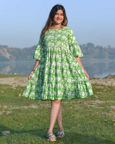 Pistachio Green Floral Dress
