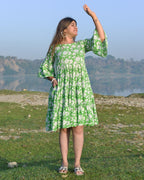 Pistachio Green Floral Nursing Dress