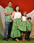 Emerald Green Cutwork Family Set