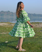 Pistachio Green Floral Nursing Dress