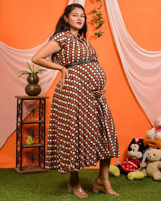 Archies Red Polka Dot Maternity Dress