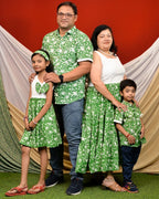 Emerald Green Cutwork Family Set