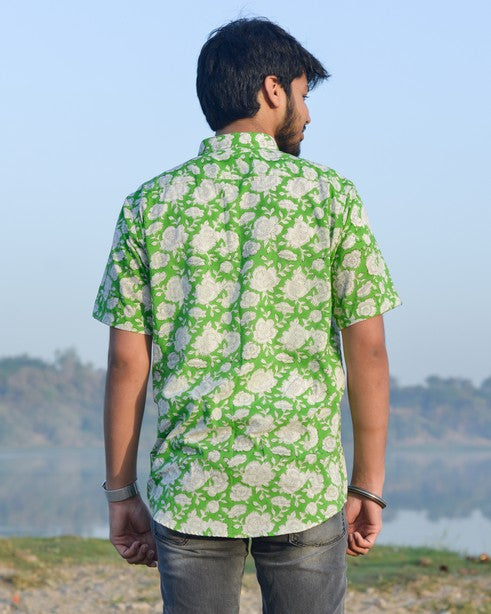 Pistachio Green Floral Shirt