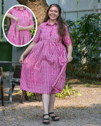 Leafing Pink Nursing Dress