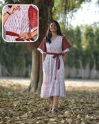 Ruby Red Ikat Maternity Dress