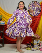 Purple Lisa Frill Collared Nursing Dress