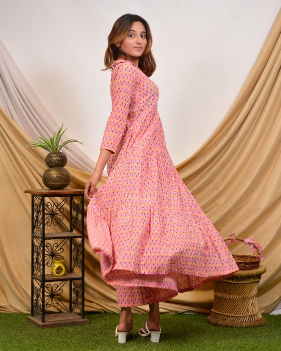 Spring Pink Tiered Dress