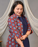 Red Pinwheel Jacket Maternity Dress