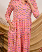 Spring Pink Tiered Dress