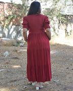 Starry Maroon Long Dress