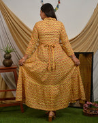 Spring Yellow Tiered Maternity Dress
