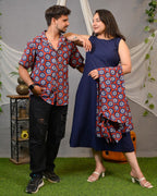 Red Pinwheel Jacket Dress Couple Set