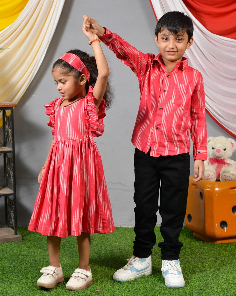 Flamingo Pink Senorita Ikat Family