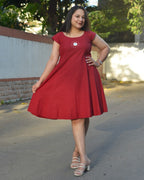 Maroon Red Mirror Maternity Dress with Shrug