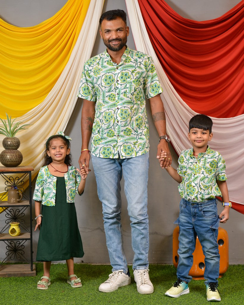 Forest Floral Jacket Father Kid Twining