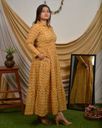 Spring Yellow Tiered Maternity Dress