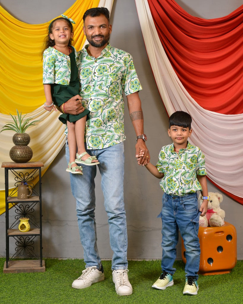 Forest Floral Jacket Father Kid Twining
