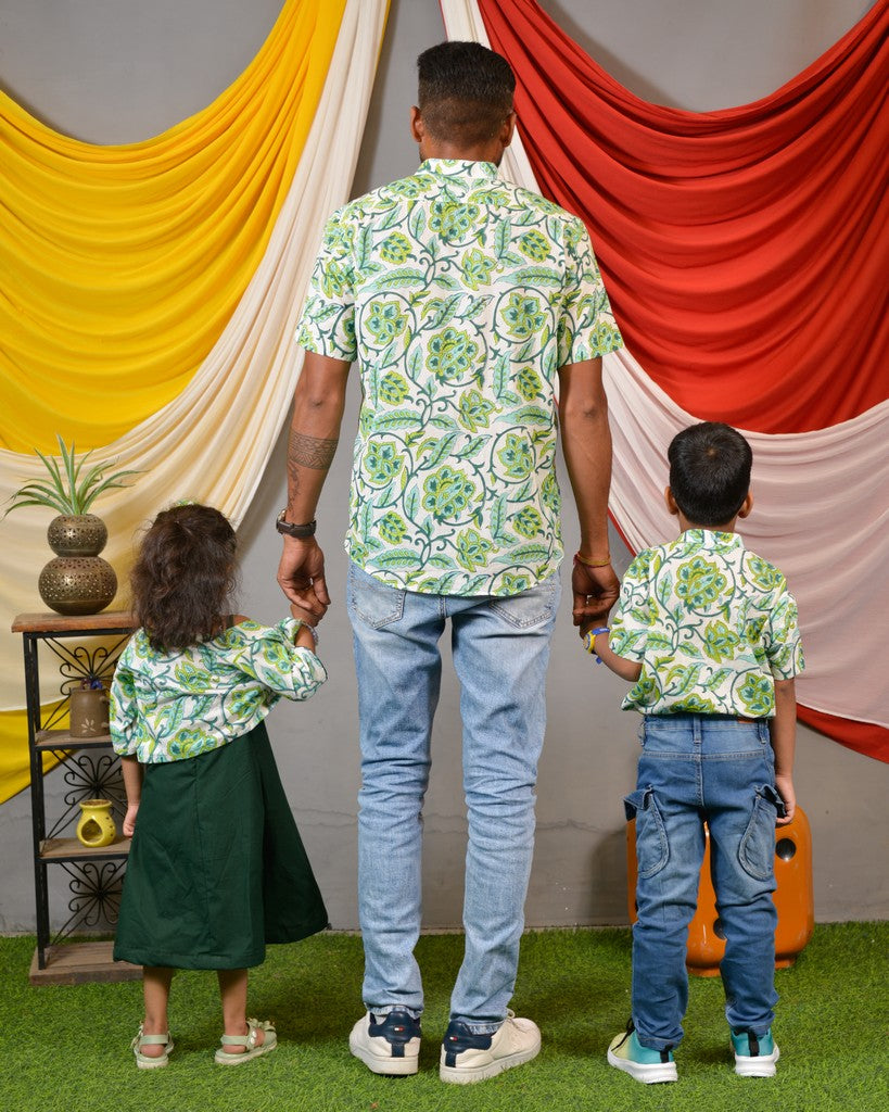 Forest Floral Jacket Father Kid Twining