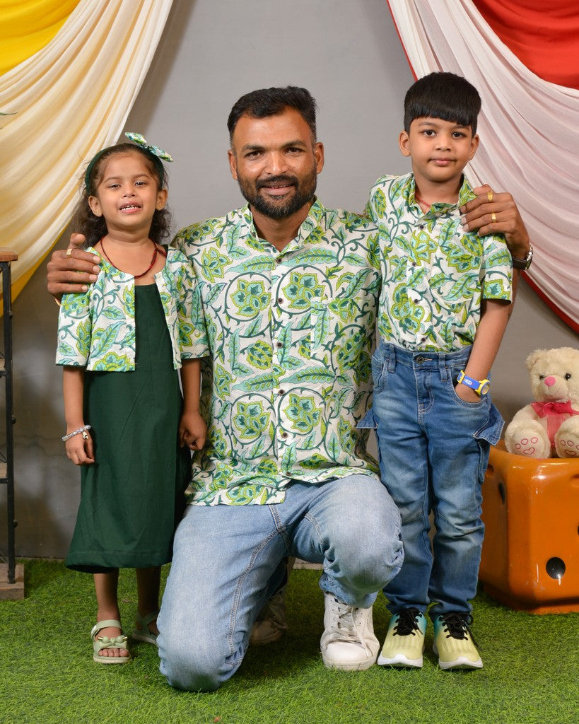 Forest Floral Jacket Father Kid Twining