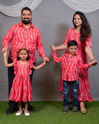 Flamingo Pink Anarkali Dress Family Set