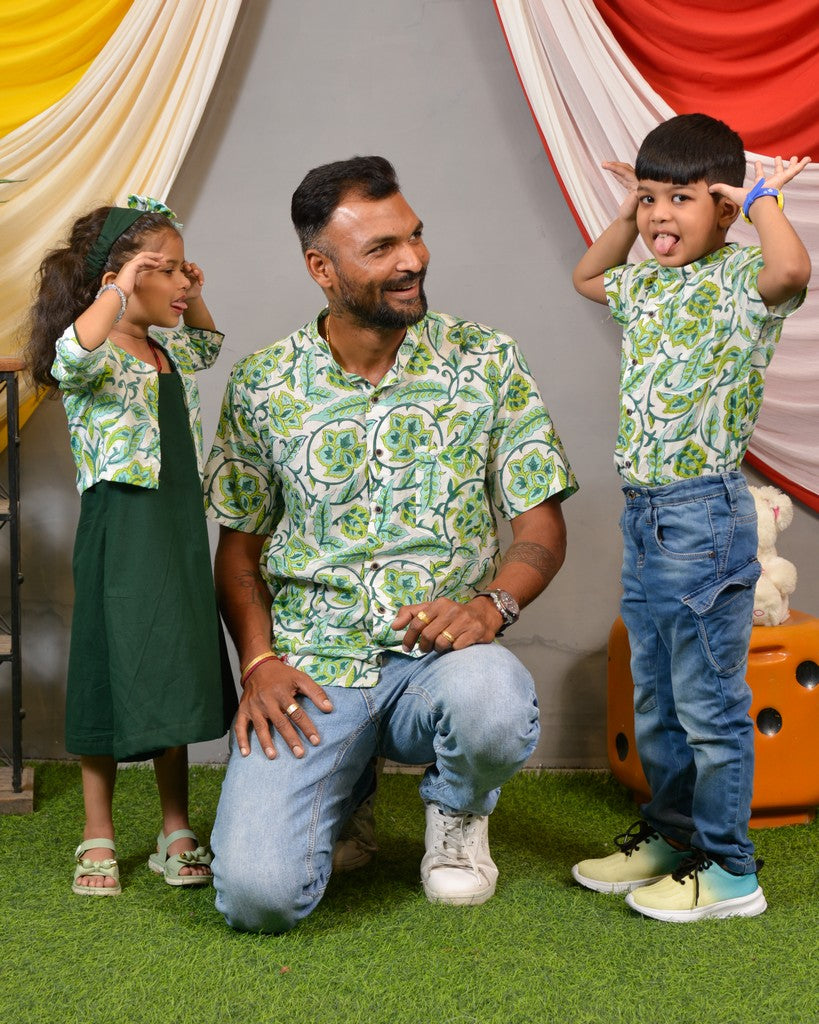 Forest Floral Jacket Father Kid Twining