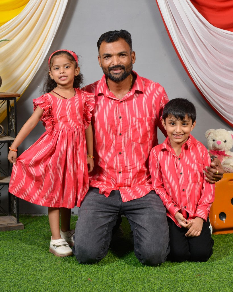 Flamingo Pink Senorita Ikat Family
