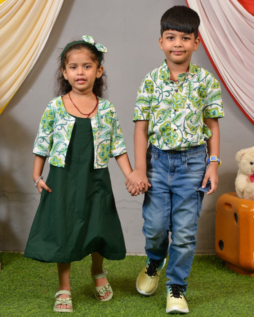 Forest Floral Jacket Mother Kids Twinning