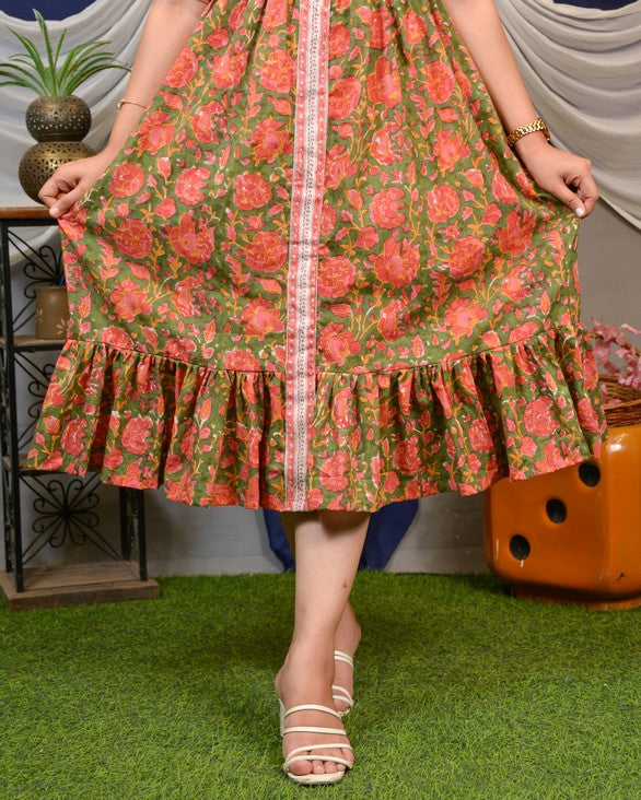 Basil Floral Shirt Dress