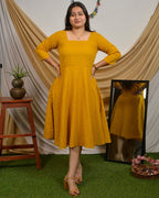 Mustard Cutwork Dress