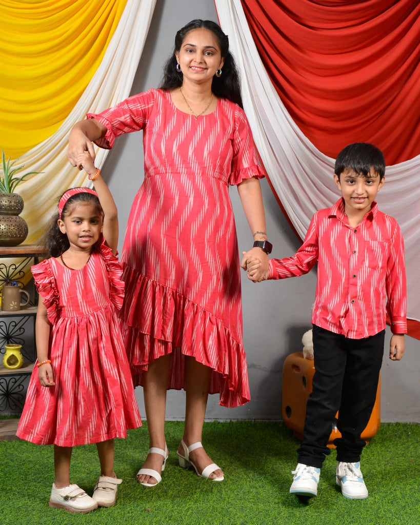 Flamingo Pink Senorita Ikat Family