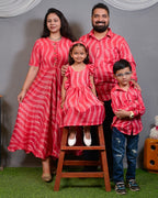 Flamingo Pink Anarkali Dress Family Set