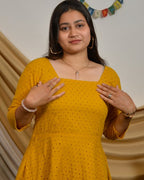 Mustard Cutwork Dress