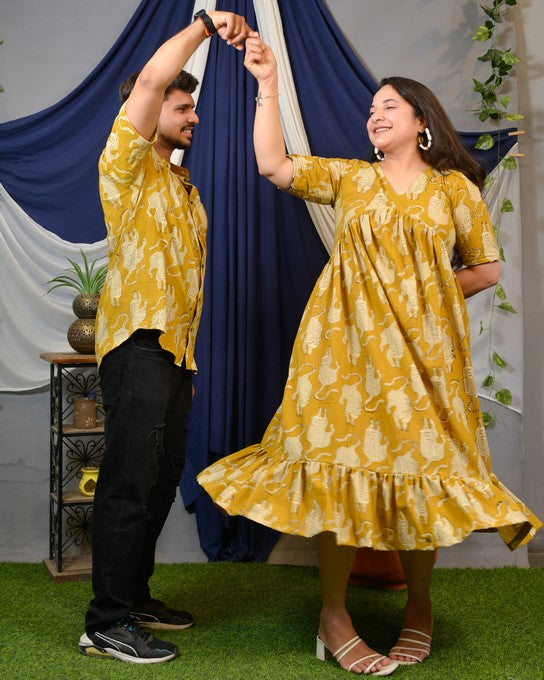 Mustard Lisa Midi Couple Set