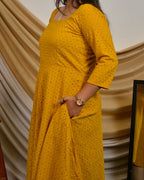 Mustard Cutwork Dress
