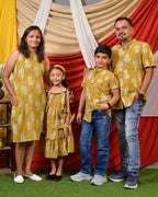 Mustard Kitty Halter Shift Family Set