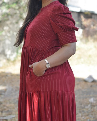 Starry Maroon Long Dress