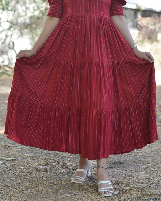 Starry Maroon Long Dress