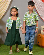 Forest Floral Jacket Father Kid Twining